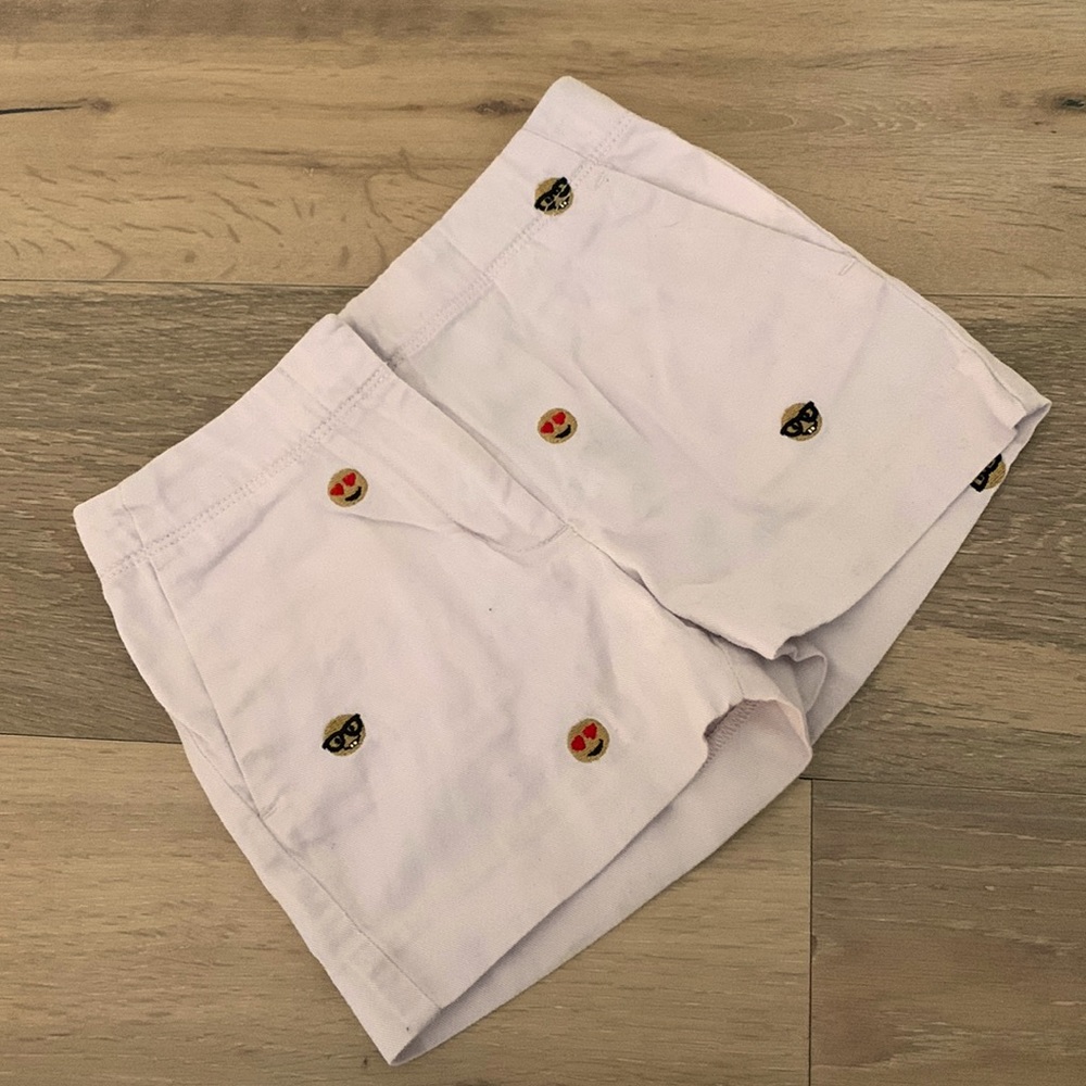Crewcuts embroidered emoji critter shorts pale pink girls size 6